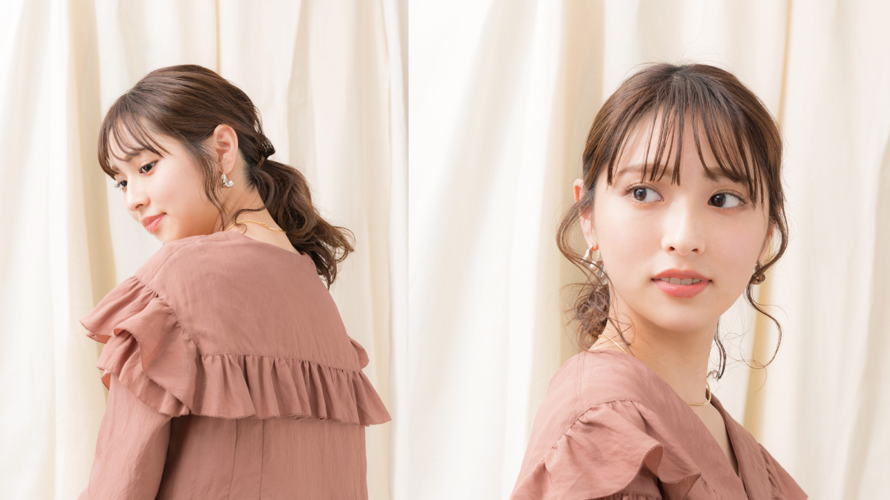 簡単ヘアアレンジ♡ゴム1本でOK！リラックスポニー